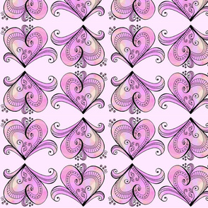 Pink Hearts Row Design