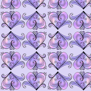Purple Hearts Row Design 