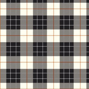 (small-scale) Black / Ivory Halloween Plaid