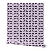 cavalier king charles spaniel black and tan love hearts dog fabric purple