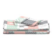 woodland patchwork - I am fearfully and wonderfully made  - grey, mint, pink, peach v2 (90)