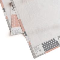 fearfully and wonderfully made patchwork - salmon peach and grey (90)