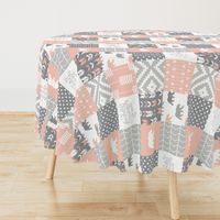 fearfully and wonderfully made patchwork - salmon peach and grey (90)