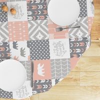 fearfully and wonderfully made patchwork - salmon peach and grey (90)