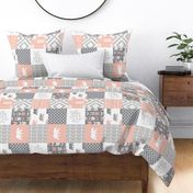 fearfully and wonderfully made patchwork - salmon peach and grey (90)