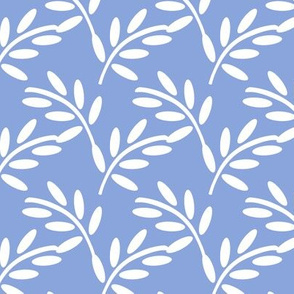 White Leaves on Periwinkle, Breezy Botanicals