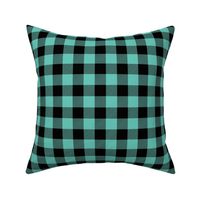 1" Black + Sea Green Buffalo Plaid – Lumberjack Buffalo Check