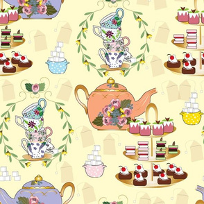 A Spoonful of Sugar for HoPE, Tea Fabric, Tea Time, Tea Party