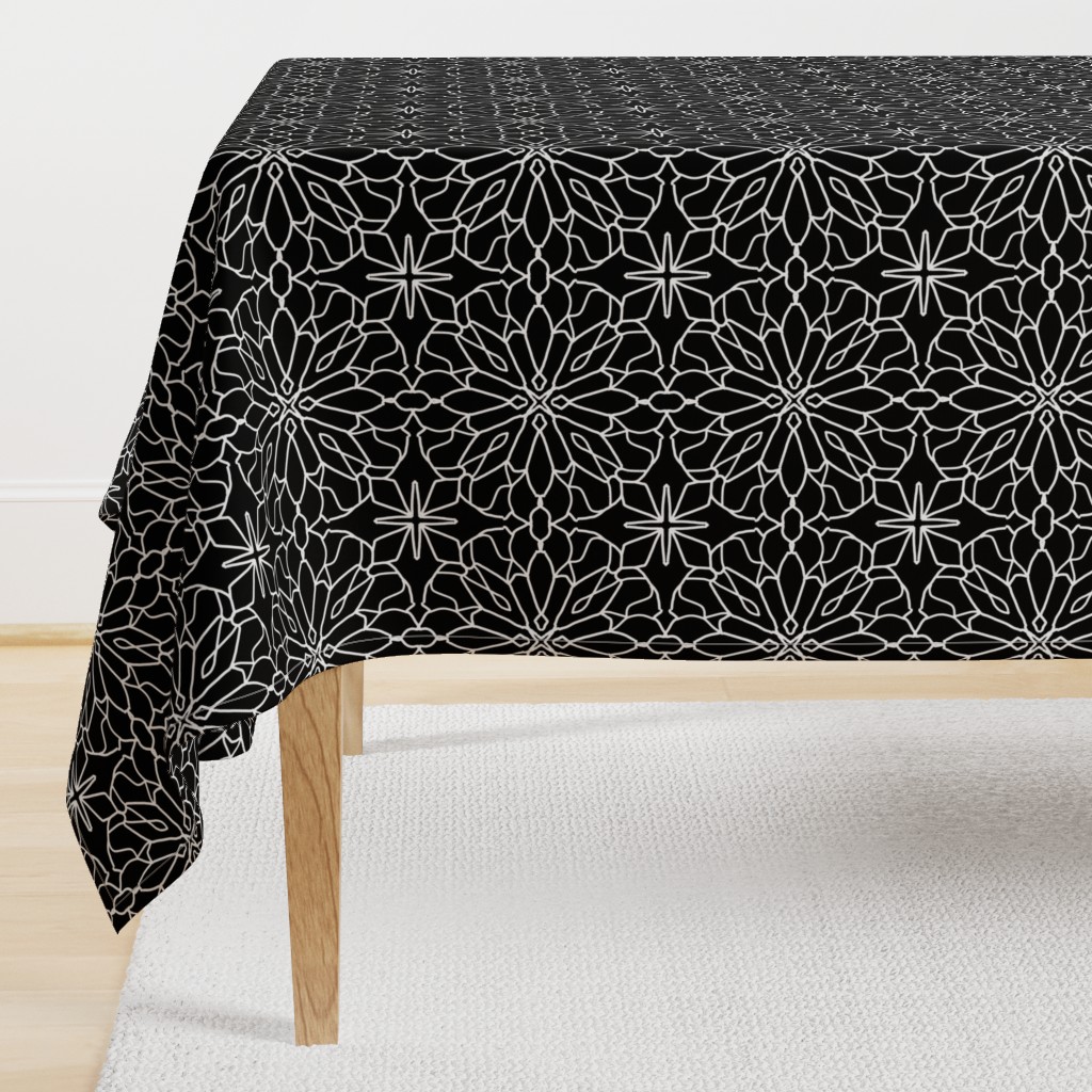 Geometric lace - black and white