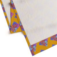 Faux Patchwork with Goldenrod Background