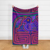 Kuna Indian Pajaro Mola - Large Scale - 7115825 - Pink Navy Orange Green