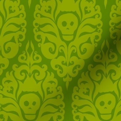 Spooky Damask - Ghoulishly Green