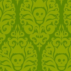 Spooky Damask - Ghoulishly Green