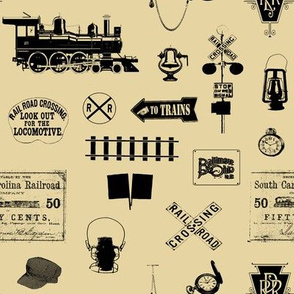 Railroad Symbols - Tan // Small
