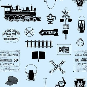 Railroad Symbols - Light Blue // Small