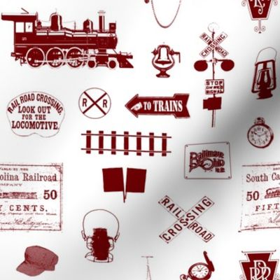 Maroon Railroad Symbols // Small