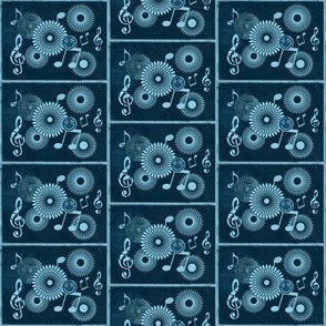 MDZ28 - Small -  Musical Daze Tiles in Teal Blue Medley