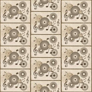 MDZ29 - Small -  Musical Daze Tiles in Brown and Ecru