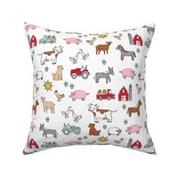 farm // nursery kids gender neutral cow chicken pig barn farms fabric white colorful