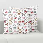 farm // nursery kids gender neutral cow chicken pig barn farms fabric white colorful