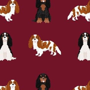 cavalier king charles spaniel mixed coats  dog fabric ruby