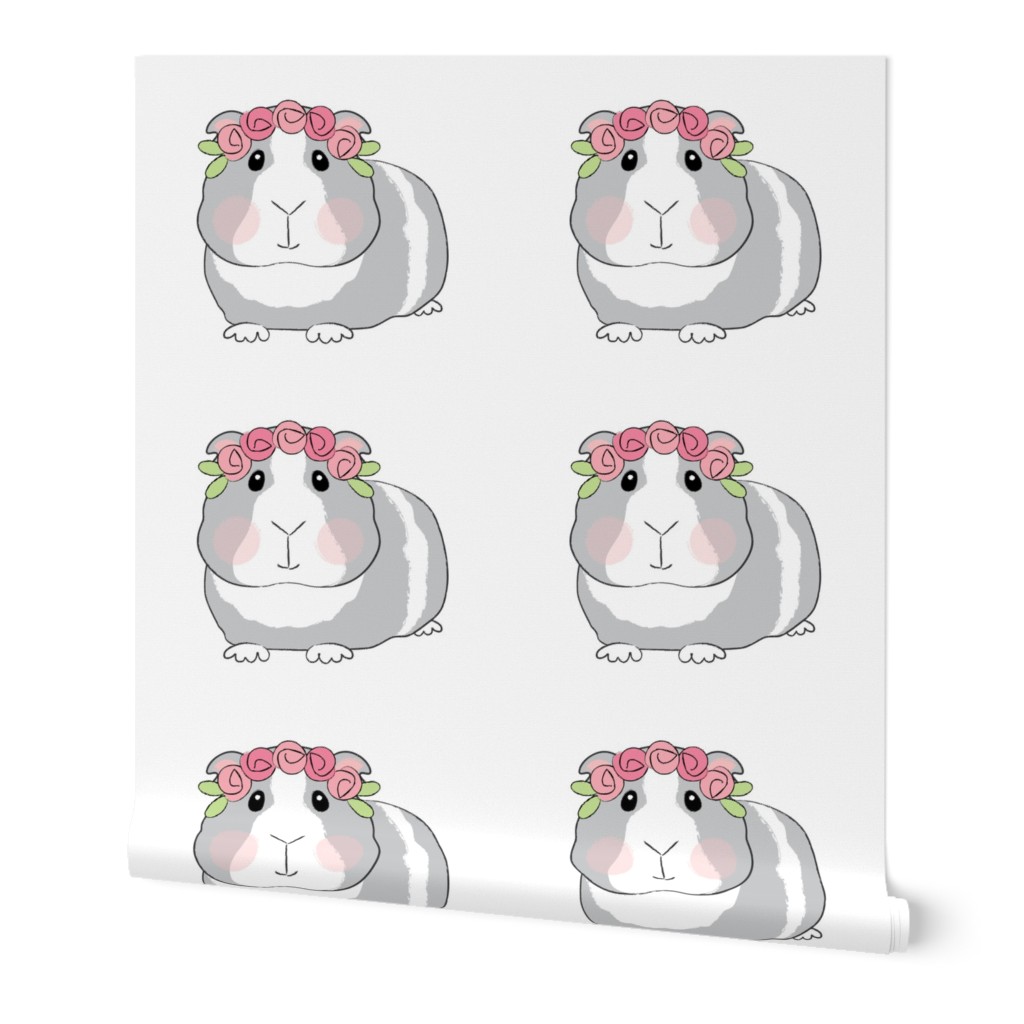 guinea-pig with roses plushie pillow