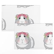 guinea-pig with roses plushie pillow