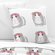 guinea-pig with roses plushie pillow