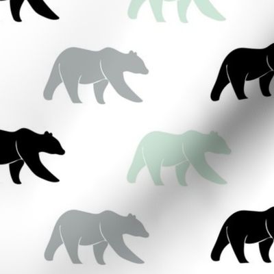 multi bears || mint, grey, black