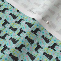 black lab fabric labrador retriever easter pastel fabric cute dog design - blue - smaller version - ULTRA TINY PRINT