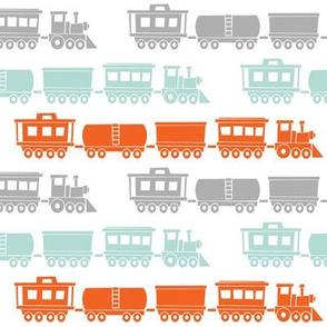 multi trains - grey, mint, orange