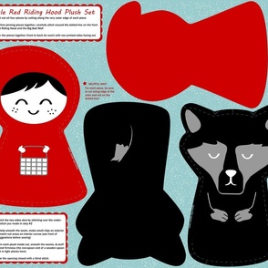 DIY little red riding hood plush pattern set - click to see sewn
