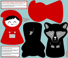 DIY little red riding hood plush pattern set - click to see sewn