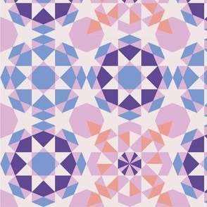 Eight Pointed star - lilac, pink and cream