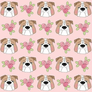english bulldog faces-and-roses