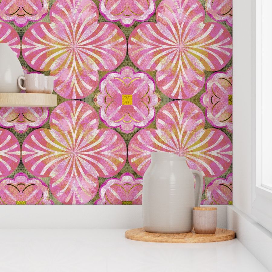 Mottled Pinks and Yellows Inspired by Spanish Tile