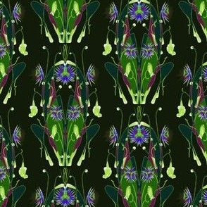 Passion Flower Scarab in Viridian