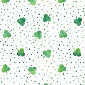 watercolor shamrock w/ green dots