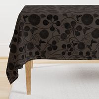 African Nasturtium Garden 1 (Pantone cool brown) black