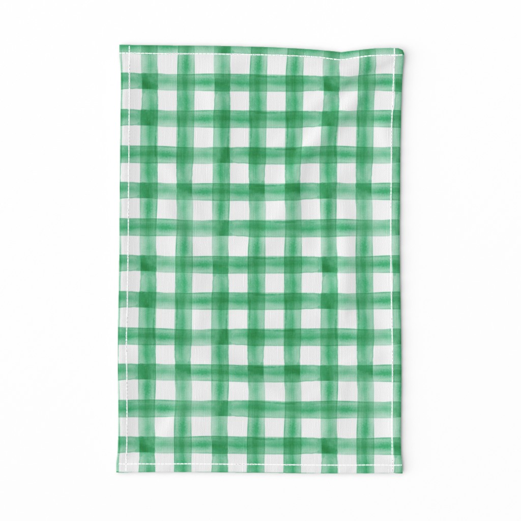 watercolor plaid - green