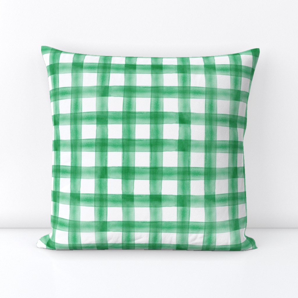 watercolor plaid - green