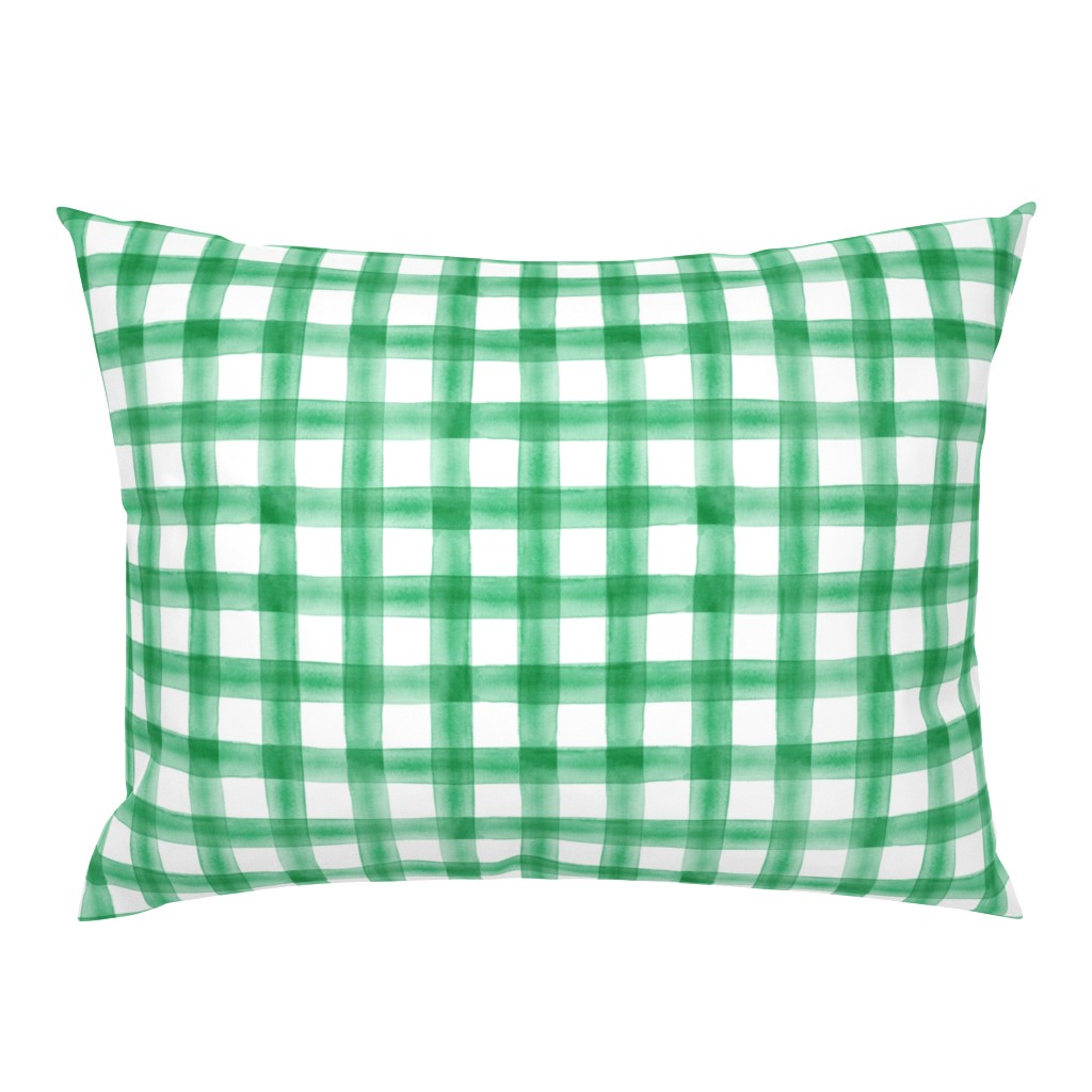 watercolor plaid - green