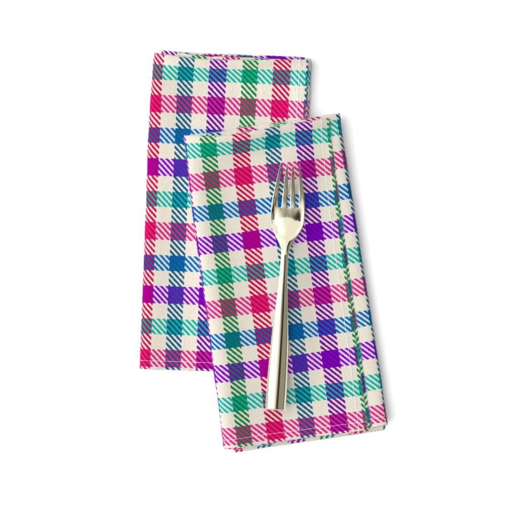 8 Color Asymmetrical Plaid in Candy Colors