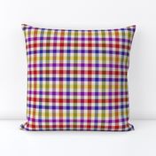 8 Color Asymmetrical Plaid in Bright Colors