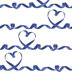 Love me tight // white background blue gradient ribbons