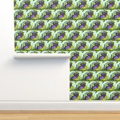 Medium - Fantastical Quail on Nest in Lime, Purple and Olive Green