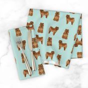 chow chow simple  dog breed fabric mint