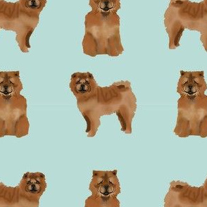 chow chow simple  dog breed fabric mint
