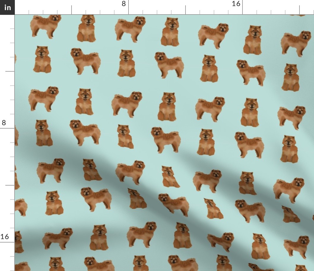 chow chow simple  dog breed fabric mint