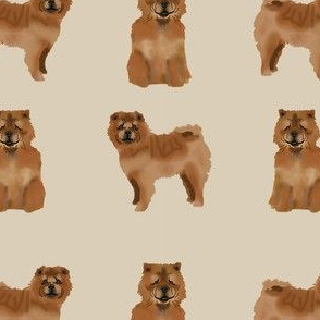 chow chow simple  dog breed fabric tan